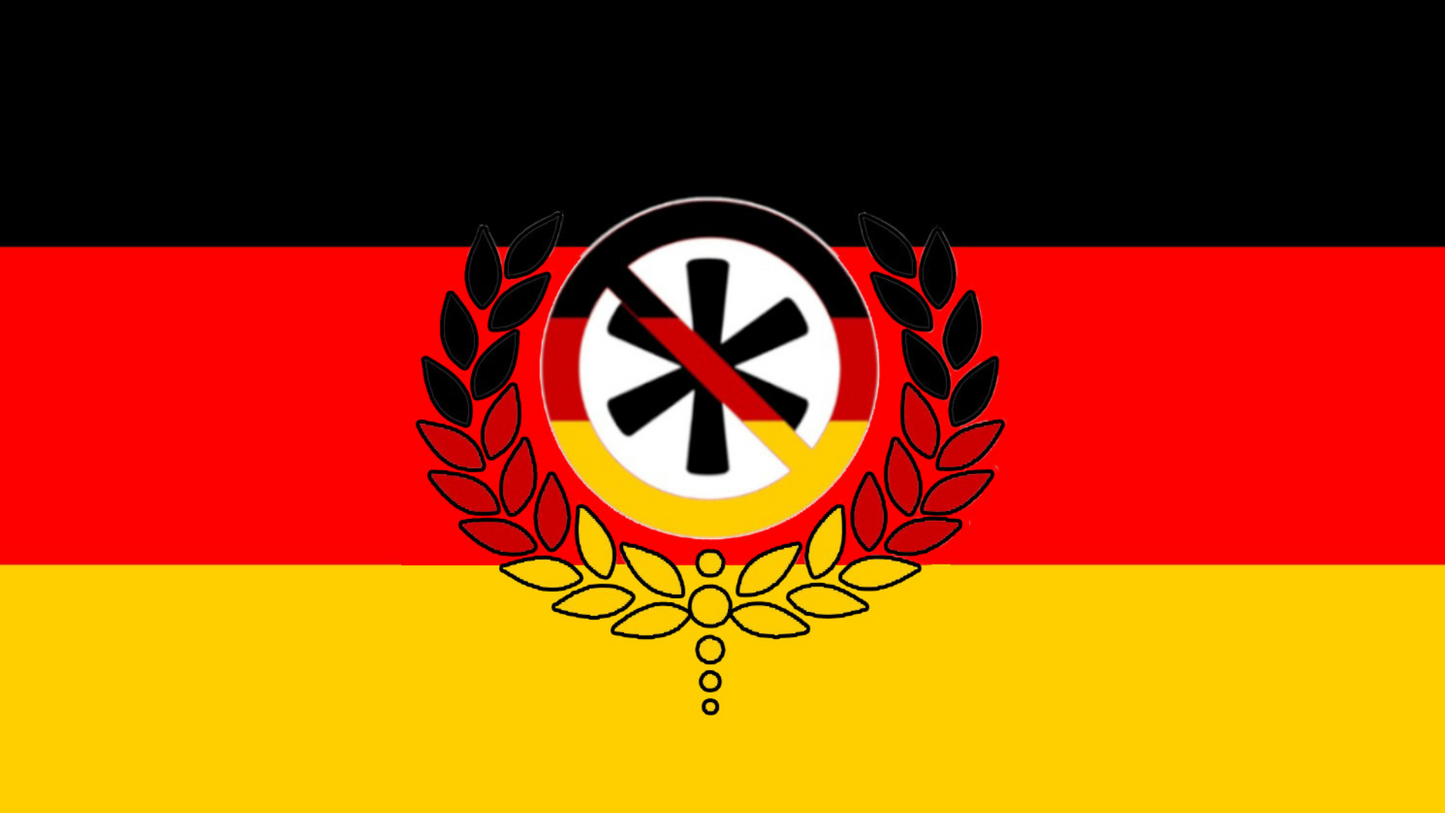 Deutschlandflagge mit Logo - Aufkleber
