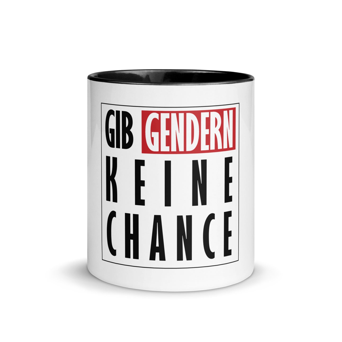 Tasse mit farbiger Innenseite - Gendern keine Chance