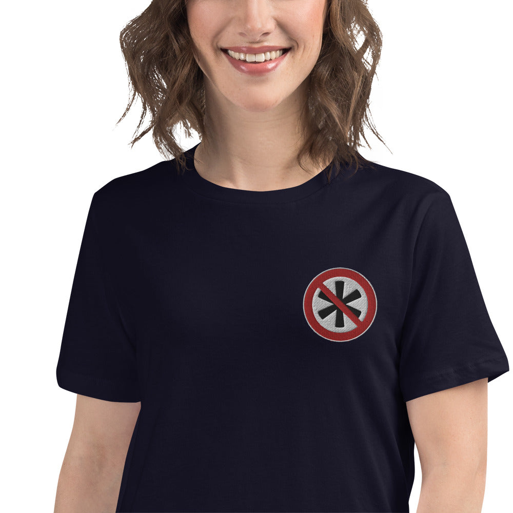 Lockeres Damen-T-Shirt gesticktes Logo