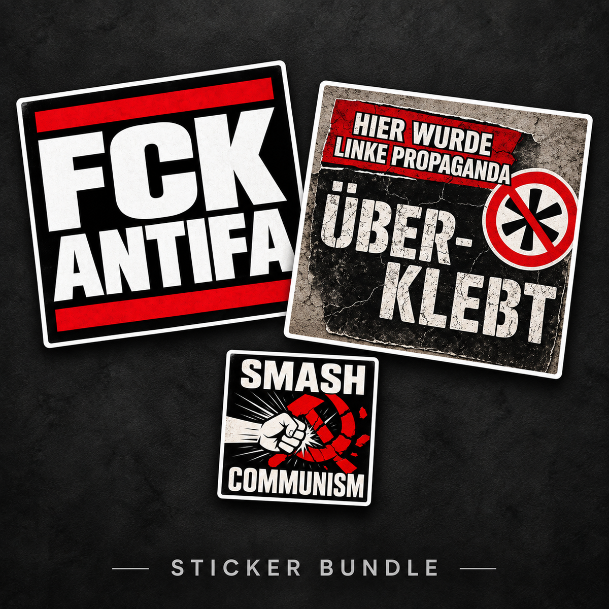 XXL Sticker gegen links Bundle (100 Stk.)