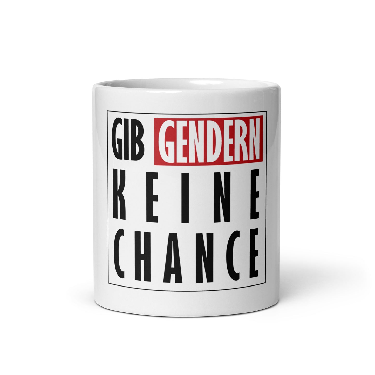 Weiße Tasse - Gendern keine Chance