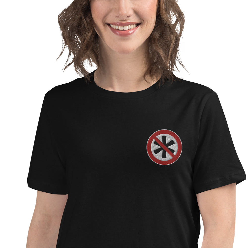 Lockeres Damen-T-Shirt gesticktes Logo