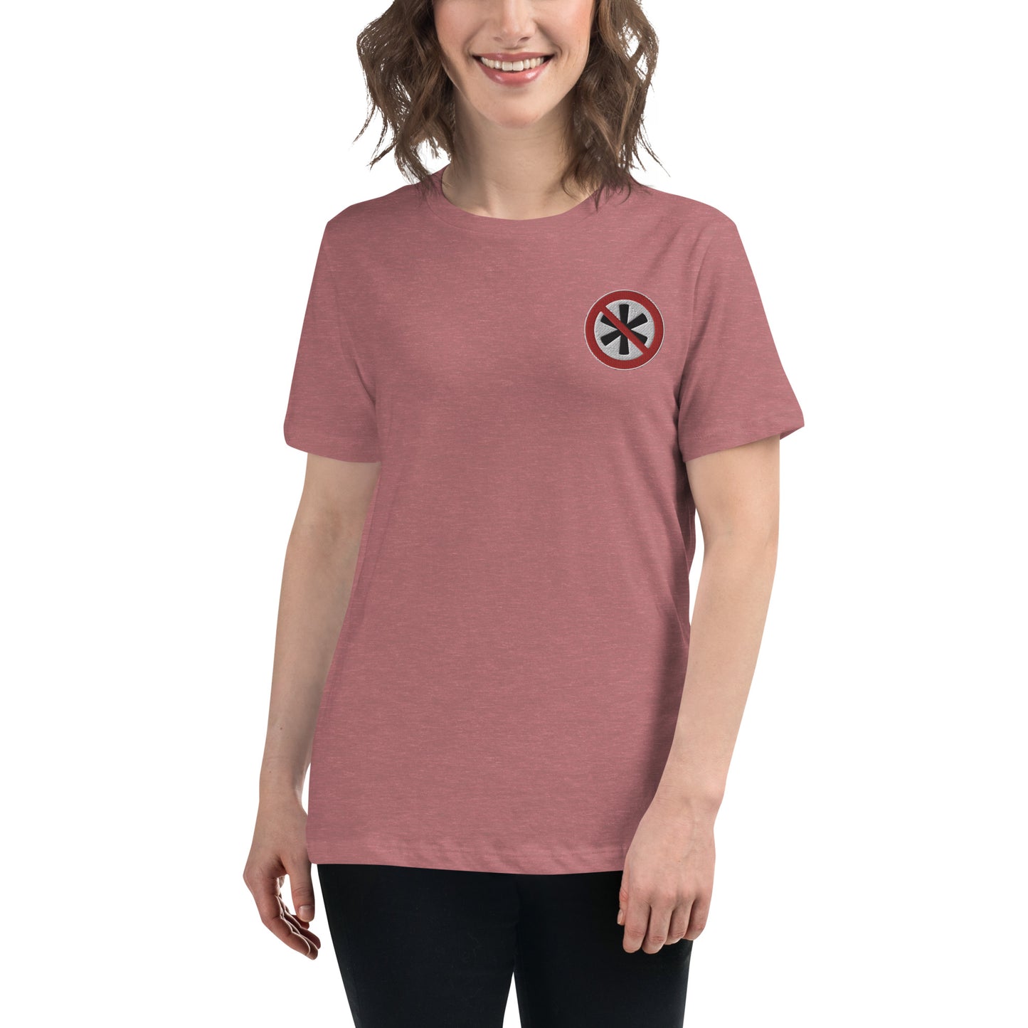Lockeres Damen-T-Shirt gesticktes Logo