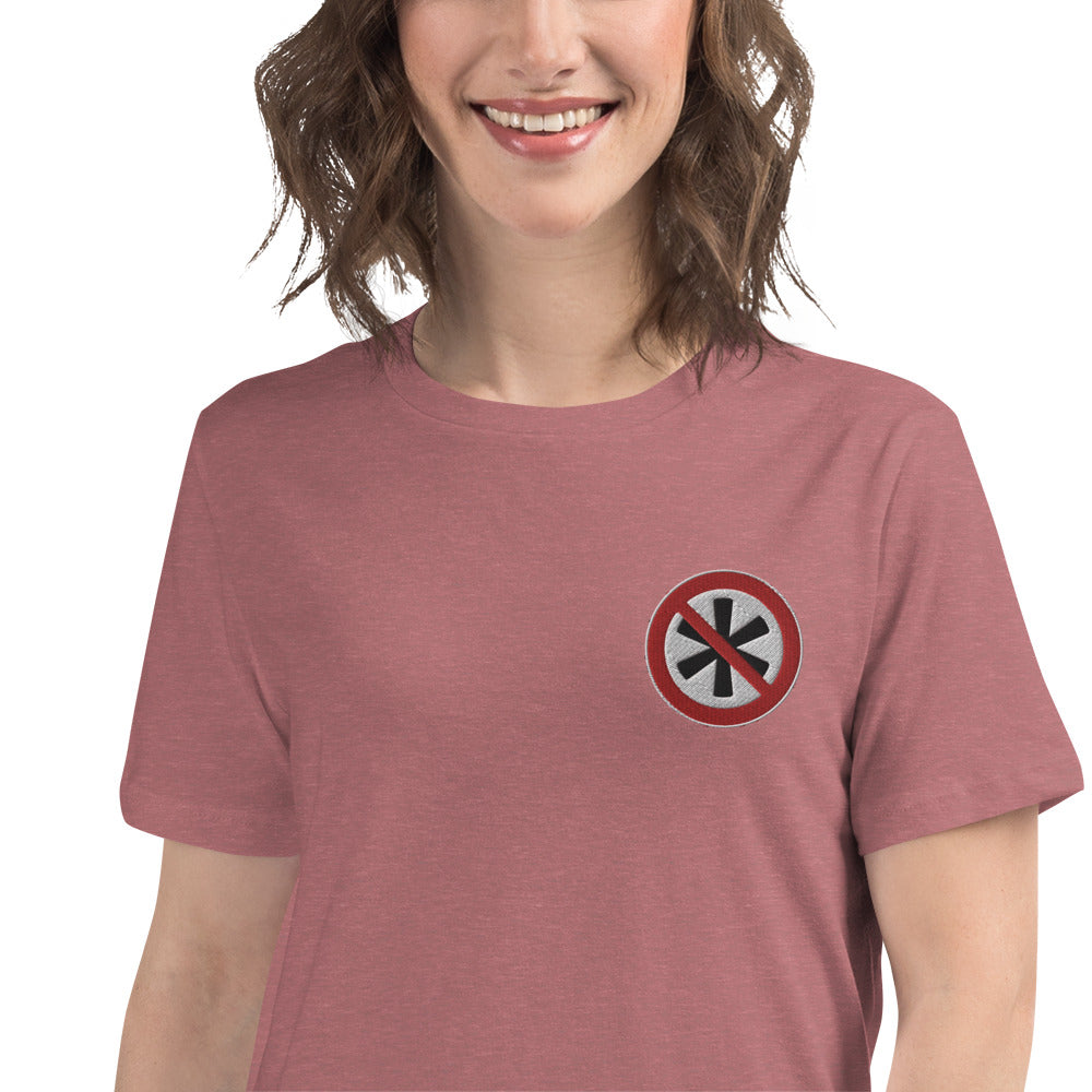 Lockeres Damen-T-Shirt gesticktes Logo