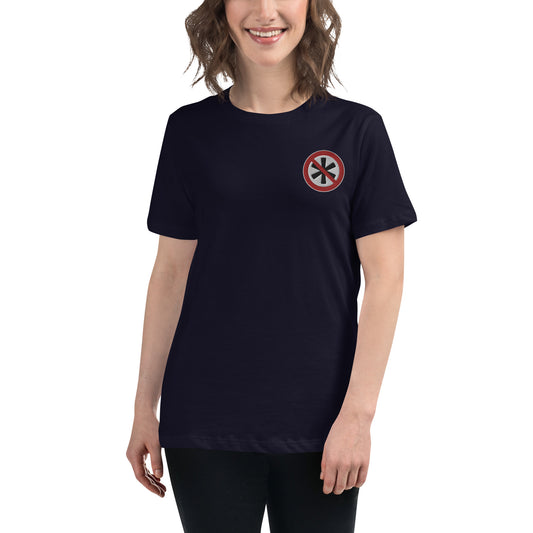 Lockeres Damen-T-Shirt gesticktes Logo