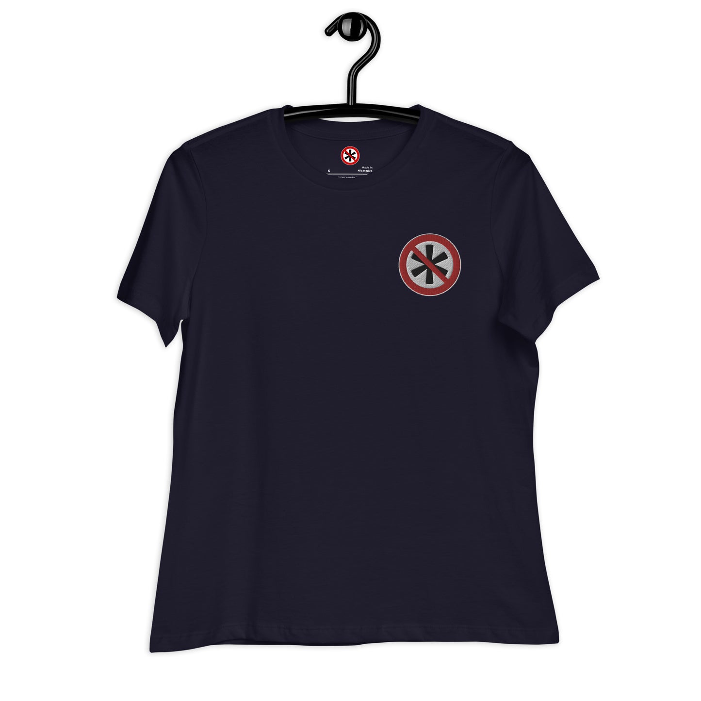 Lockeres Damen-T-Shirt gesticktes Logo