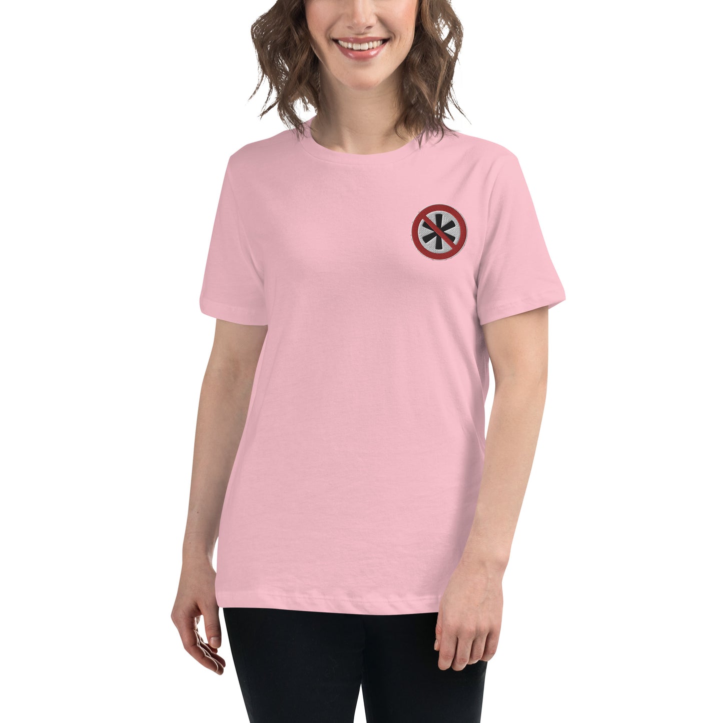 Lockeres Damen-T-Shirt gesticktes Logo