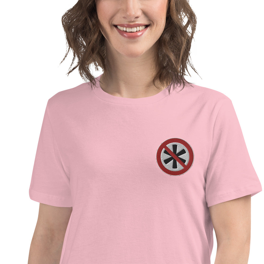Lockeres Damen-T-Shirt gesticktes Logo