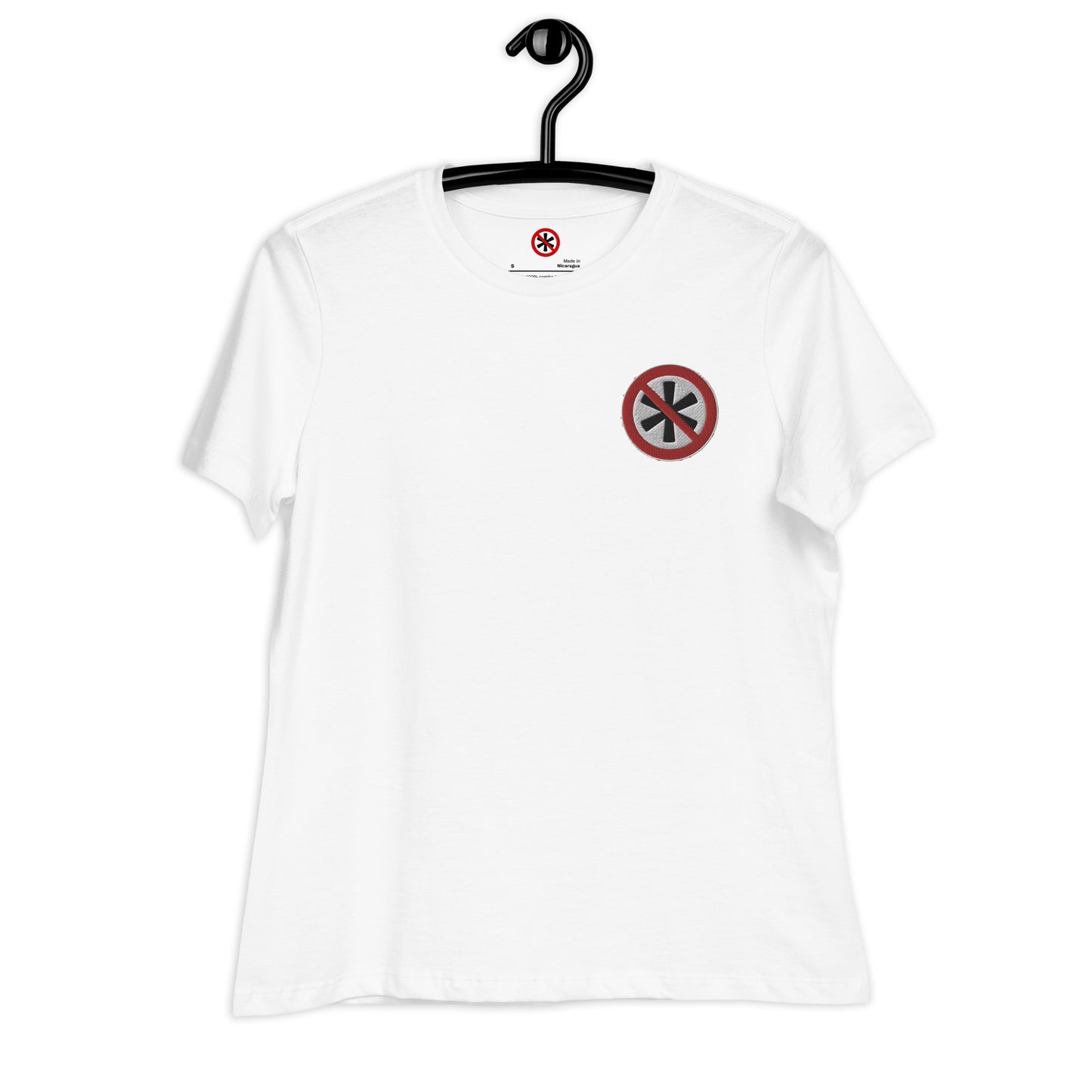 Lockeres Damen-T-Shirt gesticktes Logo