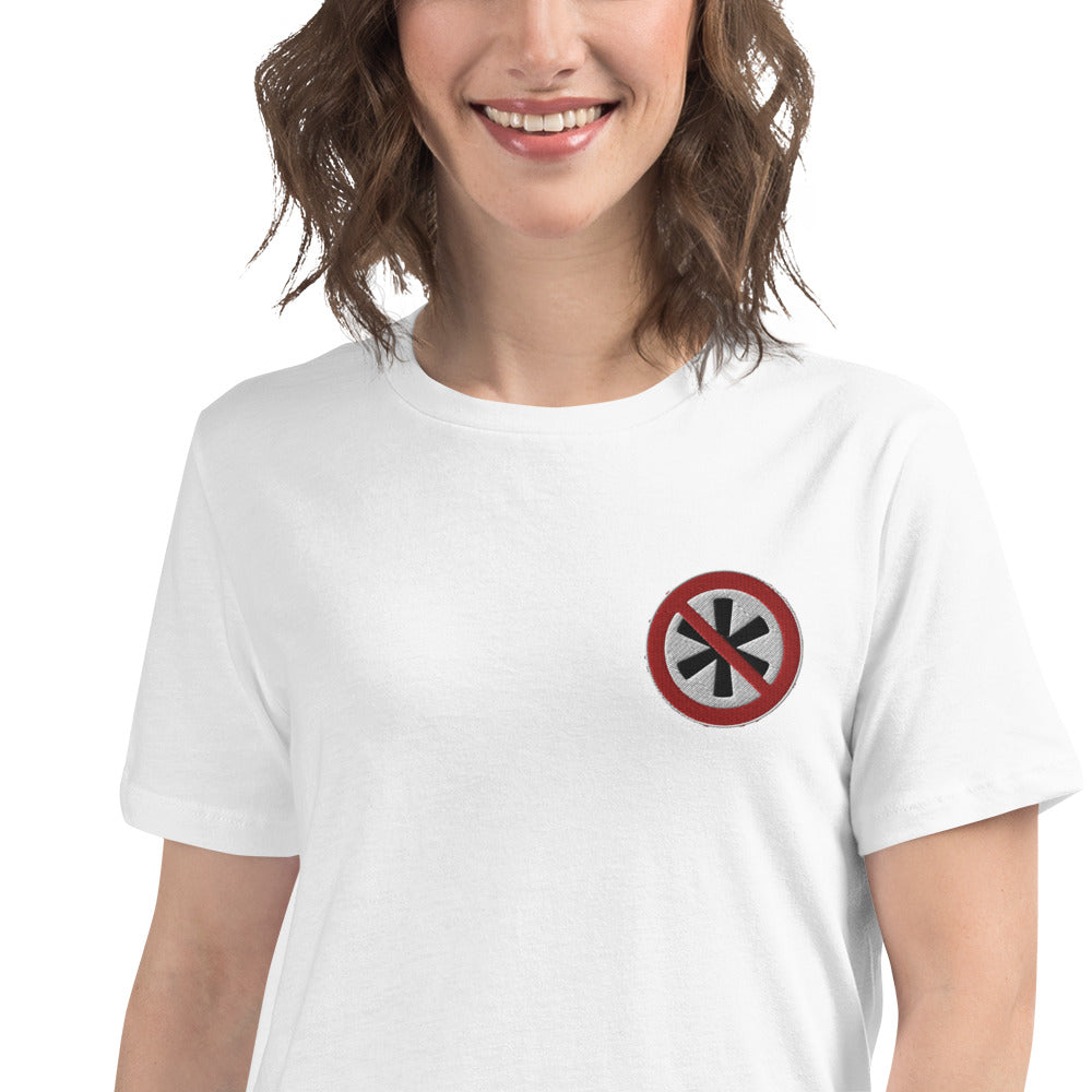 Lockeres Damen-T-Shirt gesticktes Logo